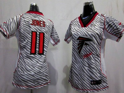 Nike Atlanta Falcons 11 Julio Jones 2012 Womens Zebra Fashion Jersey