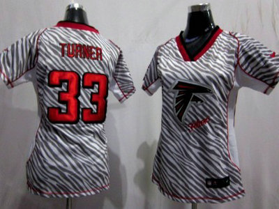 Nike Atlanta Falcons 33 Michael Turner 2012 Womens Zebra Fashion Jersey