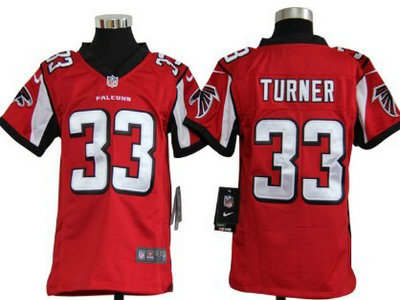 Nike Atlanta Falcons 33 Michael Turner Red Game Kids Jersey