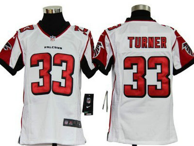 Nike Atlanta Falcons 33 Michael Turner White Game Kids Jersey