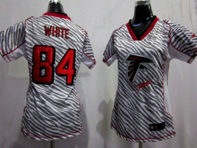 Nike Atlanta Falcons 84 Roddy White 2012 Womens Zebra Fashion Jersey