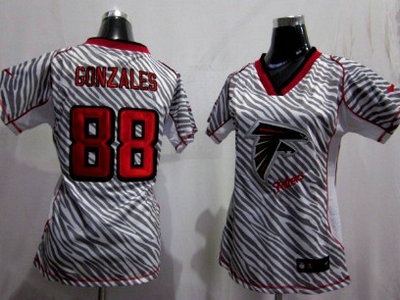 Nike Atlanta Falcons 88 Tony Gonzalez 2012 Womens Zebra Fashion Jersey
