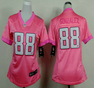 Nike Atlanta Falcons #88 Tony Gonzalez Pink Love Womens Jersey