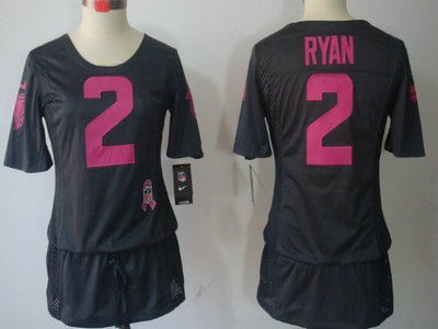 Nike Atlanta Falcons 2 Matt Ryan Breast Cancer Awareness Gray Womens Jersey