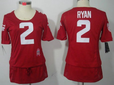 Nike Atlanta Falcons 2 Matt Ryan Breast Cancer Awareness Red Womens Jersey