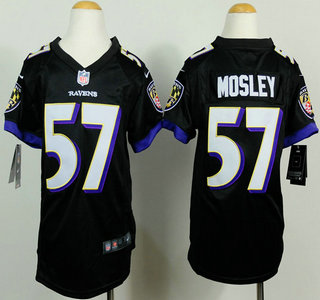 Nike Baltimore Ravens #57 C.J. Mosley 2013 Black Game Kids Jersey