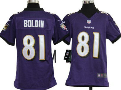 Nike Baltimore Ravens 81 Anquan Boldin Purple Game Kids Jersey