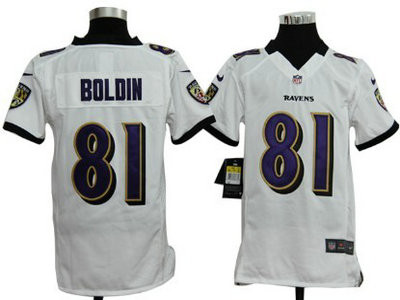 Nike Baltimore Ravens 81 Anquan Boldin White Game Kids Jersey