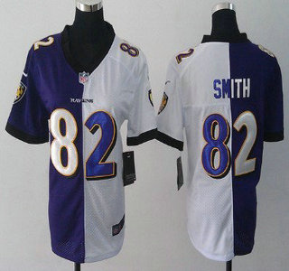 Nike Baltimore Ravens #82 Torrey Smith Purple With White Two Tone Womens Jersey