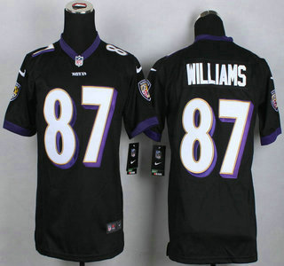 Nike Baltimore Ravens #87 Maxx Williams Black Game Kids Jersey