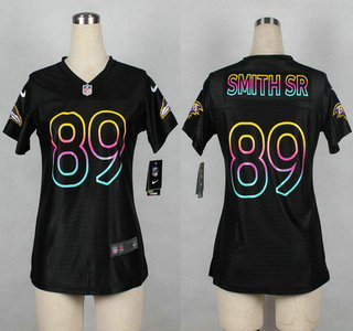 Nike Baltimore Ravens #89 Steve Smith Sr Pro Line Black Fashion Womens Jersey