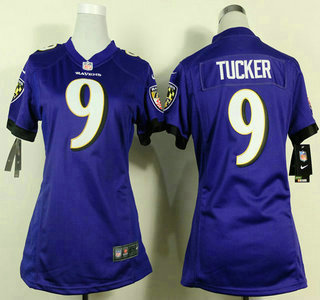 Nike Baltimore Ravens #9 Justin Tucker 2013 Purple Game Womens Jersey