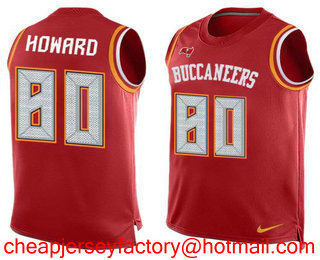 Nike Buccaneers #80 O. J. Howard Red Team Color Men's Stitched NFL Limited Tank Top Jersey