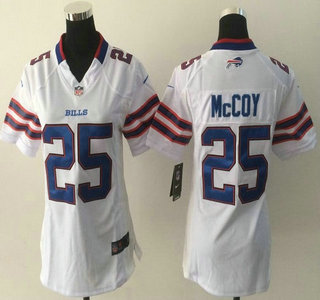 Nike Buffalo Bills #25 LeSean McCoy White Game Womens Jersey