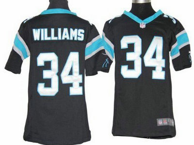 Nike Carolina Panthers 34 DeAngelo Williams Black Game Kids Jersey