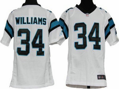 Nike Carolina Panthers 34 DeAngelo Williams White Game Kids Jersey
