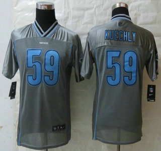 Nike Carolina Panthers #59 Kuechly Grey Vapor Elite Kids Jersey