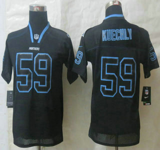 Nike Carolina Panthers #59 Kuechly Lights Out Black Elite Kids Jersey