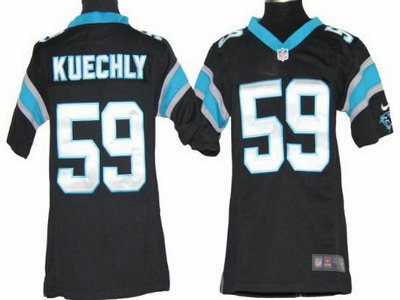 Nike Carolina Panthers 59 Luke Kuechly Black Game Kids Jersey