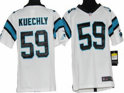 Nike Carolina Panthers 59 Luke Kuechly White Game Kids Jersey