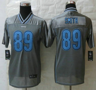 Nike Carolina Panthers #89 Steve Smith Grey Vapor Elite Kids Jersey