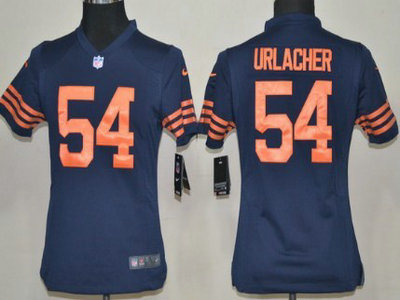 Nike Chicago Bears 54 Brian Urlacher Blue With Orange Game Kids Jersey