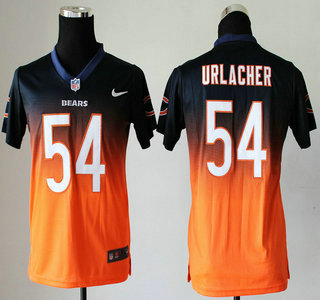 Nike Chicago Bears #54 Brian Urlacher Drift Fashion II Blue With Orange Elite Kids Jersey