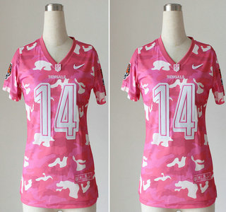 Nike Cincinnati Bengals #14 Andy Dalton Fashion 2013 New Pink Camo Women's Jersey