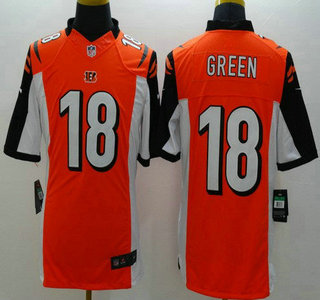 Nike Cincinnati Bengals #18 A.J. Green Orange Limited Jersey