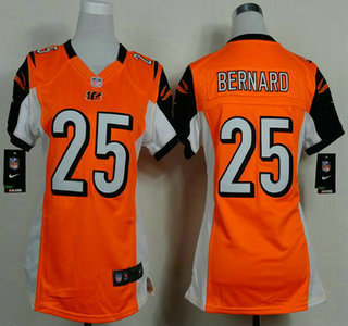 Nike Cincinnati Bengals #25 Giovani Bernard Orange Game Womens Jersey
