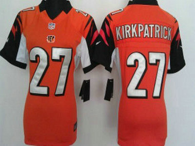 Nike Cincinnati Bengals 27 Dre Kirkpatrick Orange Game Womens Team Jersey