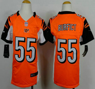 Nike Cincinnati Bengals #55 Vontaze Burfict Orange Game Kids Jersey