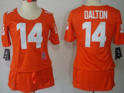 Nike Cincinnati Bengals 14 Andy Dalton Breast Cancer Awareness Orange Womens Jersey