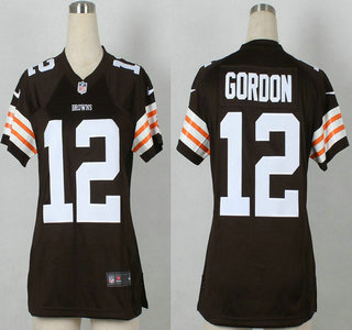 Nike Cleveland Browns #12 Josh Gordon Brown Game Womens Jersey