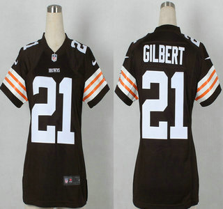 Nike Cleveland Browns #21 Justin Gilbert Brown Game Womens Jersey