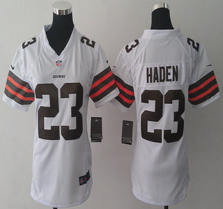 Nike Cleveland Browns #23 Joe Haden White Game Womens Jersey