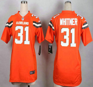 Nike Cleveland Browns #31 Donte Whitner 2015 Orange Game Womens Jersey