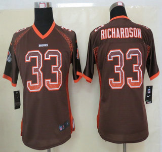 Nike Cleveland Browns #33 Trent Richardson Drift Fashion Brown Elite Womens Jersey