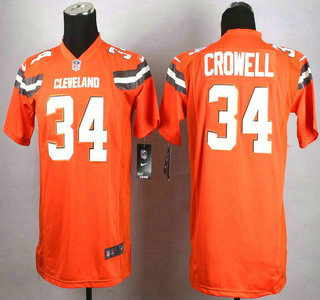 Nike Cleveland Browns #34 Isaiah Crowell 2015 Orange Game Kids Jersey