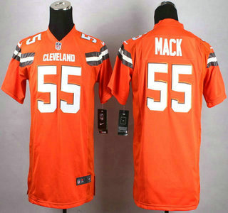 Nike Cleveland Browns #55 Alex Mack 2015 Orange Game Kids Jersey