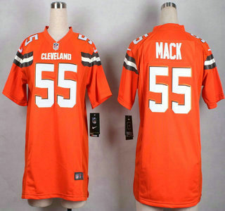 Nike Cleveland Browns #55 Alex Mack 2015 Orange Game Womens Jersey