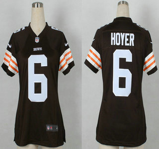 Nike Cleveland Browns #6 Brian Hoyer Brown Game Womens Jersey