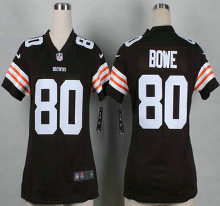Nike Cleveland Browns #80 Dwayne Bowe Brown Game Womens Jersey