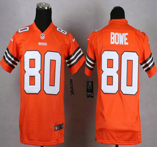 Nike Cleveland Browns #80 Dwayne Bowe Orange Game Kids Jersey