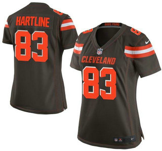 Nike Cleveland Browns #83 Brian Hartline 2015 Brown Game Womens Jersey