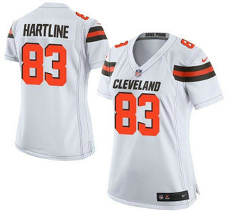 Nike Cleveland Browns #83 Brian Hartline 2015 White Game Womens Jersey