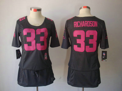 Nike Cleveland Browns 33 Trent Richardson Breast Cancer Awareness Grey Womens Jersey
