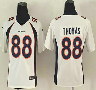 Nike Denver Broncos #88 Demaryius Thomas 2013 White Game Kids Jersey