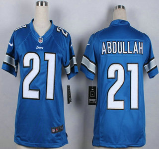 Nike Detroit Lions #21 Ameer Abdullah Blue Game Womens Jersey