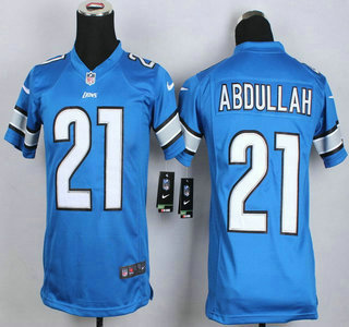 Nike Detroit Lions #21 Ameer Abdullah Blue Game Kids Jersey